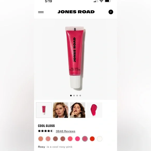 Jones Road Cool Gloss in Rosy - New in Box - Picture 4 of 7